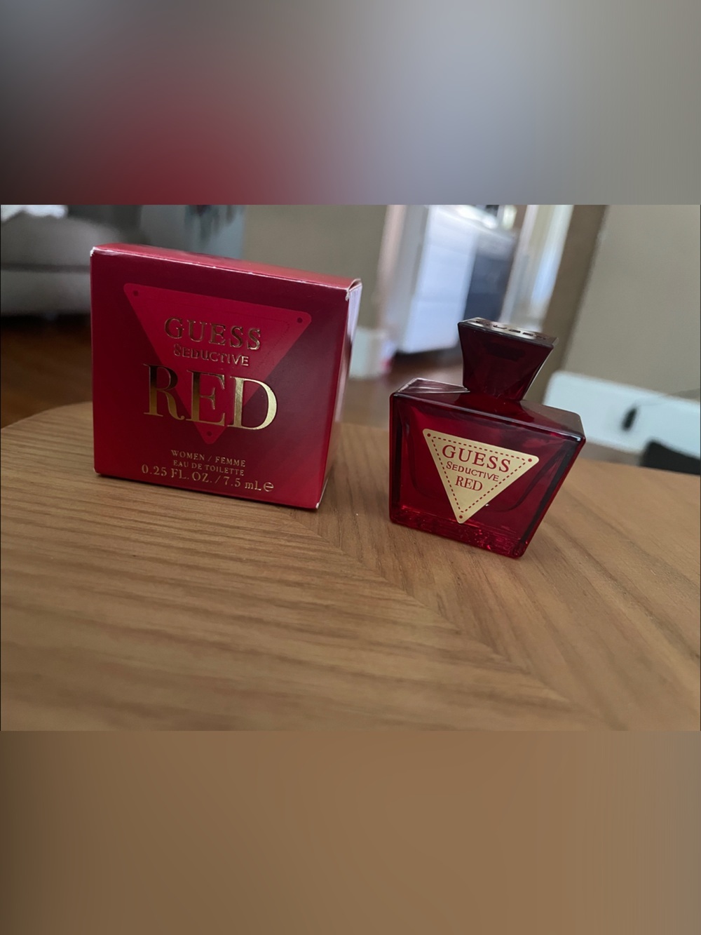 Guess Seductive Red Perfume Bottle with Gold Accent